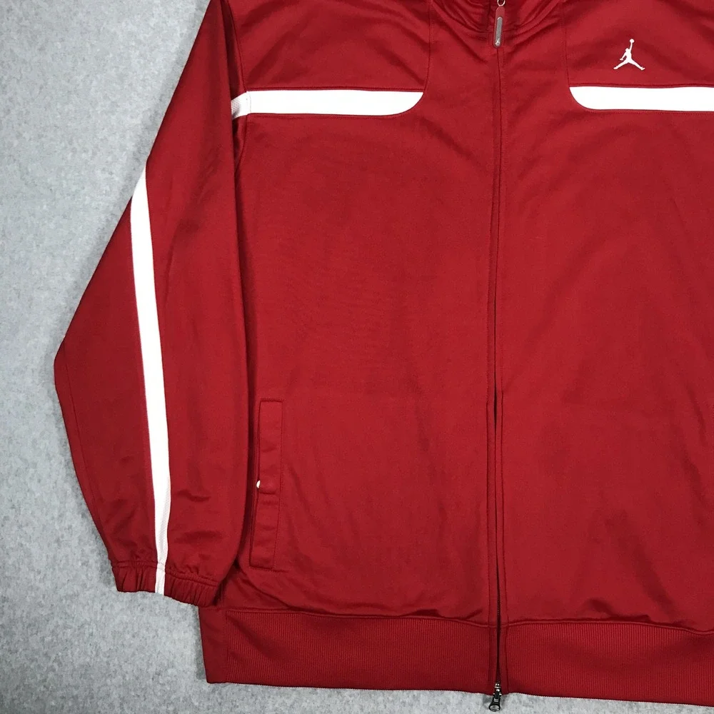 Jordan Jacket Mens XXL Red White Full Zip Jumpman Track Mock Neck